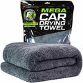 Mega Car Drying Towel - Holds Up to 9 lbs, No Streaks, Scratches, or Water Spots | 1200 GSM Microfiber Double Twist Pile & Edgeless Design, 1 Quick & Effortless Dry - 24” x 36”