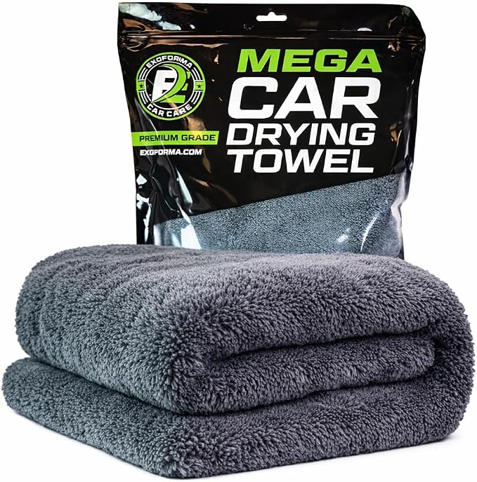 Mega Car Drying Towel - Holds Up to 9 lbs, No Streaks, Scratches, or Water Spots | 1200 GSM Microfiber Double Twist Pile & Edgeless Design, 1 Quick & Effortless Dry - 24” x 36”