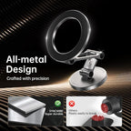 Fits MagSafe Car Mount, [All-Metal] Magnetic Phone Holder for Car, [Flexible Three-axis] 360° Rotation Magnetic Car Mount Strong Magnets Car Phone Holder for iPhone 17 16 15 14 Pro Max