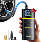 Tire Inflator Portable Air Compressor - 150PSI Bike Pump 1Min Fast Inflate with Tire Pressure Gauge, 5200 mAh, LED Light, Car Accessories Air Pump for Auto, Moto, Bike Car Gifts for Men