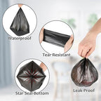 Mini Car Trash Can Bags, Black Car Trash Bags, 5 Packs, 150 Count | Tear-Resistant, Disposable, Liner Refills, Garbage Bags for Car, Home Office (Vehicle Trash Can is not Included)