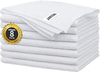 White Microfiber Cleaning Cloth -Pack of 8, Highly Absorbent Cleaning Rags, 16"X12" All Purpose Cleaning Towels for Housekeeping, Kitchen, Car, Lint Free and Reusable Microfiber Towels