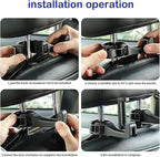 Upgraded 2 Pack Car Headrest Hidden Hook 2 in 1 Car Seat Hooks with Phone Holder for Purse, Backpacks,Toys,and Even Bottle Storage Organizer (Silver)