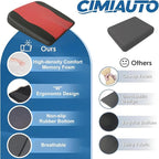 Comfort Memory Foam Car Seat Cushions For Driving,Red Booster Cushion Pad | Ergonomic Height Cushion, Sciatica & Lower Back Pain Relief Pillow, Comfort Seat Pad for Car Office Wheelchair Short People