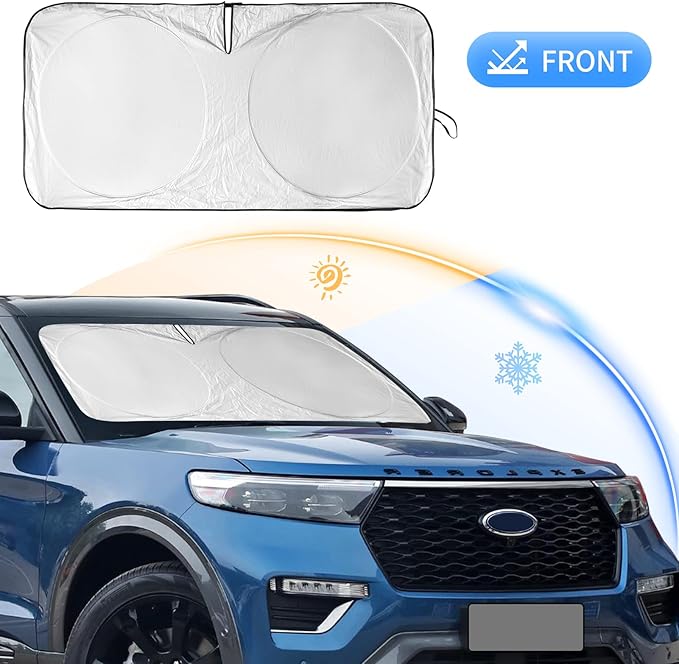 for Highlander Car Windshield Cover Windshield Sun Shade for Toyota Highlander 2020-2025 L LE XLE Limited Platinum Foldable Sunshade Front Window Custom Fit Vehicle Sun Protector
