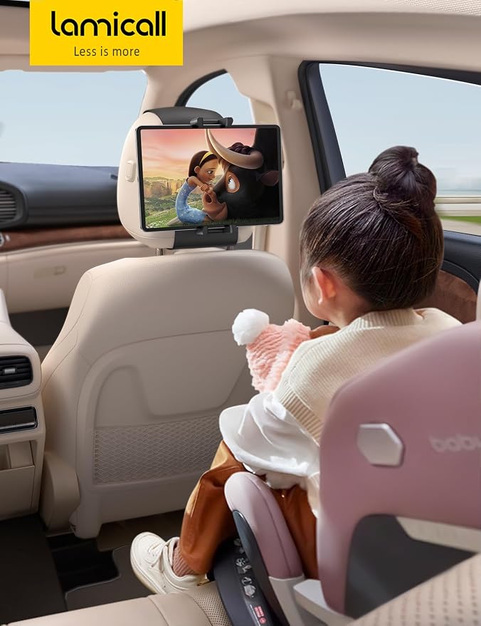 2 Pack Tablet Holder for Car Headrest - [Thick Case Friendly] Car Tablet Mount for Backseat, Road Trip Essentials for Kids, for iPad Pro, Air, Mini, Galaxy, Fire HD, 6.1-13" Tablets