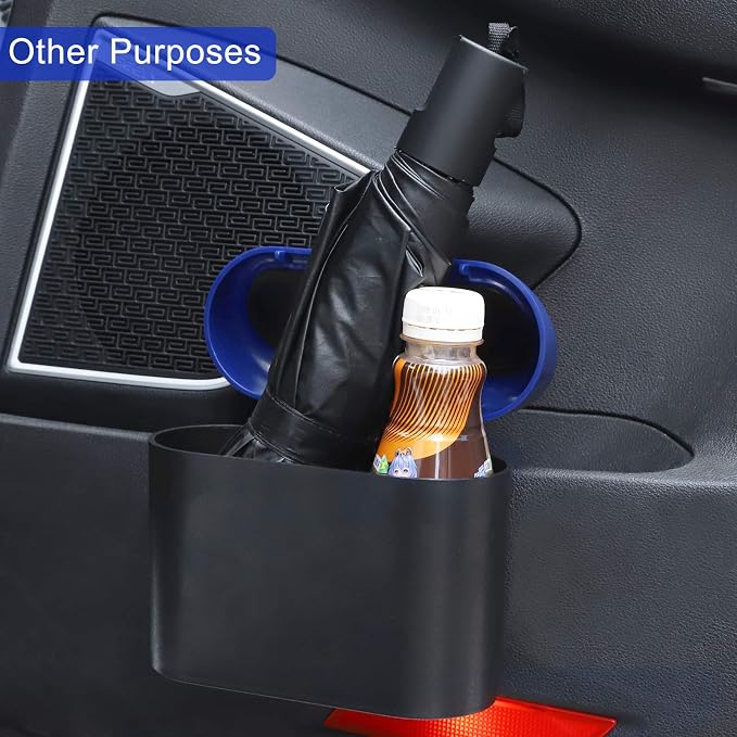 Car Trash Can with Lid, Vehicle Trash Bin Car Dustbin Garbage Organizer Holder with Trash Bag, Portable Hanging Mini Wastebasket Bin Trash Container for Auto Cars, Home, Office (Blue)
