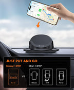 Dashboard Cell Phone Holder for Your Car, Car Phone Holder with 360°Rotatable Silicone Non-Slip, Universal Car Phone Mount for iPhone 17/16/15/14,Samsung, Google Pixel, All Smartphones and GPS