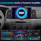 8 Core [4+64G] Android 15 Car Radio for Toyota Corolla EX 2005-2012 Wireless Carplay Android Auto,9'' Touch Screen for Corolla with GPS/5GHz WiFi/EQ/DSP/Bluetooth/FM RDS+Backup Camera