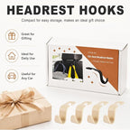 Car Seat Hooks for Headrest 4 Pack, Car Seat Back Storage Hook, Universal Vehicle Headrest Hanger for Purse, Handbag, Coat, Umbrella, Grocery Bags, Practical Interior Accessories