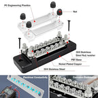 150A Double-Row Busbar Power Distribution Block 12V Bus Bar with Ring Terminals, 304 Stainless Steel Marine Terminal Block and Ground Buss Bar Kit, 4 x M6 Stud, 12 x M4 Screw