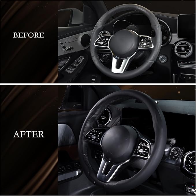 Car Steering Wheel Cover, Ultra-Thin Car Steering Wheel Cover,Comfortable & Breathable Microfiber,Universal Fit for Most Cars, Black