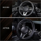Car Steering Wheel Cover, Ultra-Thin Car Steering Wheel Cover,Comfortable & Breathable Microfiber,Universal Fit for Most Cars, Black