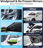 Windshield Cover for Ice and Snow [3-Second Snow Removal & 7-Layer Full Coverage] 6-Point Snowproof Fixation & Reflective Mirror Covers, Fits Pickup Trucks and Vans XXL (82'' x 44'')