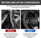 Bling Car Steering Wheel Cover, 15 Inch Rhinestones Soft Leather Elastic Steering Wheel Protector, Sparkly Crystal Diamond for Women, Car Interior Accessories for Most Cars (Grey)