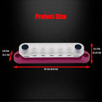 7 x M6 (1/4") Studs Power Distribution Block Bus Bar 12V, 5.9" HD 150A Marine BusBar Battery Distribution Block W/Cover for Car Boat Solar (Red)