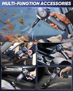 6 in 1 Car Vacuum Cleaner, 20000PA Handheld Vacuum Cordless Rechargeable 7800mAH with Type-C Reverse Charging, Window Breaker and Seatbelt Cutter for Car,Office and Home Cleaning,SW102 Blue Gray