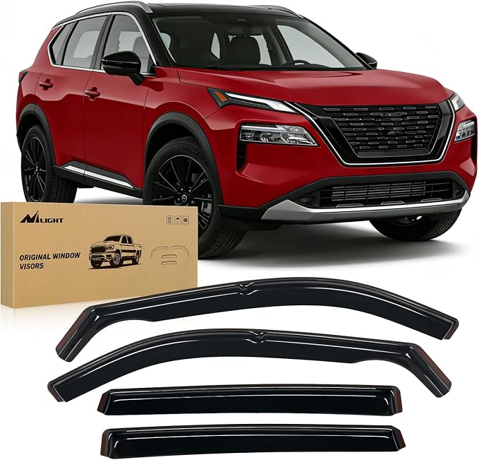 in Channel Rain Guards for Nissan Rogue 2021-2026 (NOT for Pathfinder Models) Side Window Deflectors Window Visors for Fresh Air in Rain, Highway Wind Noise Reduction-4PCS