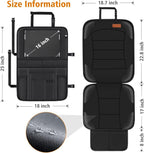2-in-1 Car Seat Protector & Kick Mat with iPad Holder - Kids Backseat Organizer with Touchscreen Pocket, Storage Pockets & Waterproof Cover for Child Safety and Mess-Free Rides