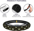 Bee Bee Keeper Cute Mini Yellow Honey Steering Wheel Cover Car Accessories Cute for Women Girls Girly Universal 15 Inch Neoprene Auto Interior Decor Anti Slip Car Truck Protector