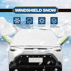 Car Windshield Snow Cover with Side Mirror and Hook, Winter Windshield Sun Shade Foldable, Magnetic Windshield Cover for Ice and Snow, Extra Large Fit for Car/SUV, Pickup truck, 96"x59" Silver