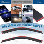 Set of 2 Front Smoke Sun/Rain Guard Outside Mount Tape-On Acrylic Window Visors Compatible with 92-95 Civic 2-Door Coupe/3-Door Hatchback