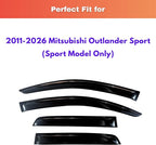 KPY Rain Guards Fit for 2011-2026 Mitsubishi Outlander Sport, Out-Channel Window Visors Vent Wind Deflectors 4PC, Car Accessories for 11-26 Outlander Sport (Sport Model Only)
