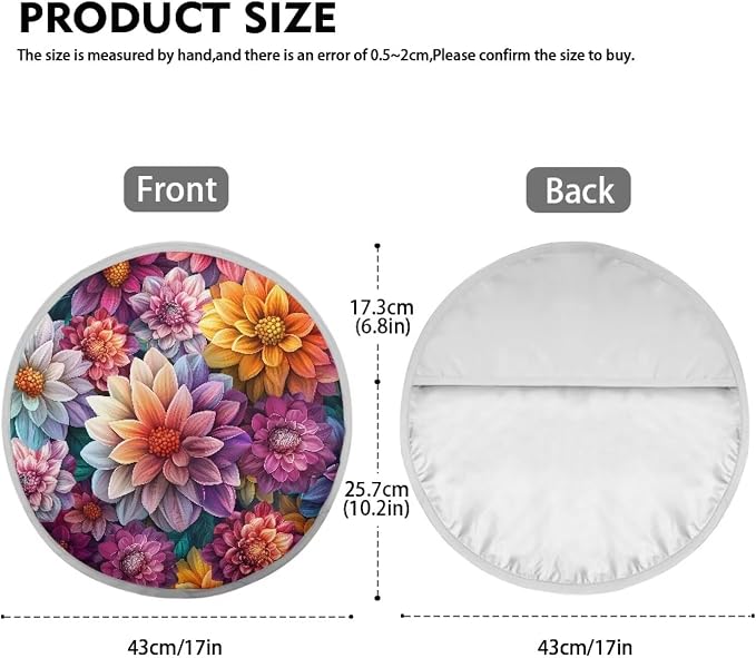 Dahlia Print Steering Wheel Cover Sun Shade 17 inch Cooling Steering Wheel Sun Cover for Heat Protection Universal Auto Accessories Heat Reflector Fit Most Cars SUV Trucks Van