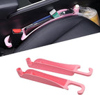 2PCS Car Seat Gap Filler Organizer, Multifunctional Seat Side Gap Filler Between Seat and Console, with Organizer & Hook Function for Avoiding Dropped Items, Universal Fits (Pink)