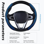 2pcs Car Steering Wheel Cover,Anti-Skid Carbon Fiber Steering Wheel Protector for Men Women,Multiple Color Options,Universal for Most Car Interiors Accessories (Bright Bule)