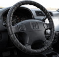 Black Lace-On Steering Wheel Cover, 14–15 Inch Universal Fit, Retro Classic Style for Cars Trucks SUVs, Stretch Grip,Accessory Auto Vehicle, DIY Install