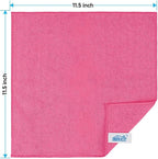 Pink Microfiber Cleaning Cloth, 24 Pack Cleaning Towels for Kitchen, Lint Free, Scratch-Free, Highly Absorbent, and Reusable Cleaning Rags for House, Window and Glass, Cars, 11.5 X11.5 inch