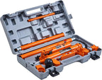 Porta Power Kit, 12 Ton Load, Portable Hydraulic Jack with 4.6 ft Extended Oil Hose, Long Handle Design, Auto Body Frame Repair Kit with Portable Storage Case for Car Repair, Truck, Farm