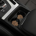 Cheetah Leopard Print Car Trash Bag Hanging Back of Seat Portable Car Trash Bag Cheetah Leopard Waterproof One-Handed Portable Strap Drawstring Garbage Bags with 2 Pieces Car Coasters
