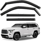 GrandWheel Window Deflectors Smoke Tinted in-Channel Side Window Vent Visor Deflectors Rain Guards Compatible with Sequoia 2023-2026 - 4pcs. GW0933