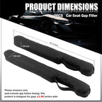 2026 New Car Seat Gap Filler 2 Pack,Leather Seat Gap Filler Strip with Fix Strap to Avoid Items from Falling,Universal Car Seats Gaps Plug Cars Interior Accessories