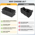 Car Trunk Organizer for SUV 60L Backseat Car Organizer Back Seat Large Storage Trunk Compartment Collapsible Car Caddy Heavy Duty Truck Storage Bin w/6 Pockets Adjustable Straps Cargo Van Jeep Sedan