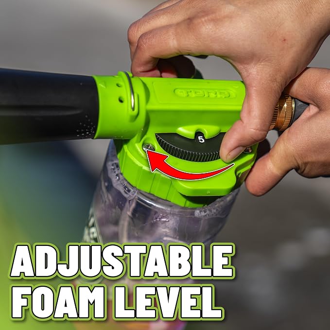 Foam Blaster 6 Car Wash Gun, Foam Gun, and Chenille Scratch-Free Microfiber Wash Mitt - Connects to Any Garden Hose for Thick Suds - Safe for Cars, Trucks, SUVs - 2 Items