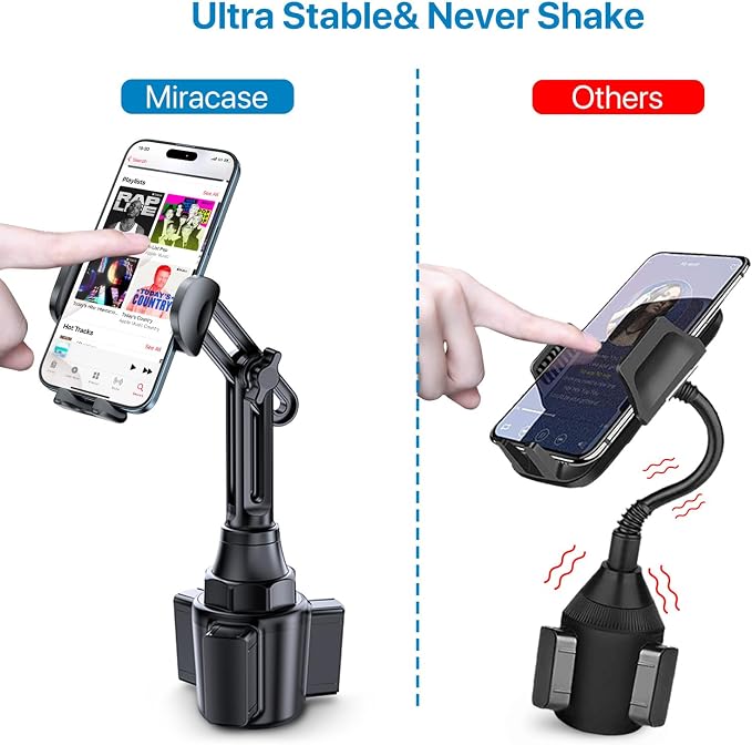 [Latest Upgraded Universal Cup Phone Holder for Car, [Rotatable & Adjustable] Long Neck Car Cup Holder Phone Mount Compatible with iPhone, Samsung, Google & More Smartphones