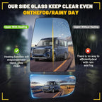 Passenger Side Up and Lower Mirror Glass Compatible with 2015-2025 Ford Transit 150 250 350 2023-2025 E-Transit Replace CK4Z17K707D