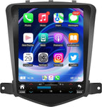 4Core+64GB ROM Tesla-Style Car Radio for Chevrolet Chevy Cruze 2009-2015: 10.4 Inch HD IPS Touchscreen Wireless Carplay Android Auto GPS Backup Camera SWC 5G WiFi Bluetooth 5.0 FM EQ