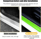 4PCS Car Door Sill Protector, 3D Carbon Fiber Vehicle Entry Edge Guard Trim, Anti-Scratch Automotive Threshold Sill Cover Strips Accessories, Universal for SUV, Sedan, Truck (Green)
