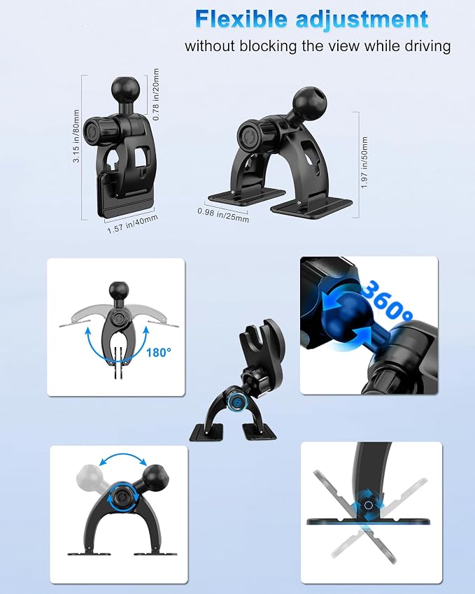 Car Phone Holder for Pop Socket, Dashboard Socket Grip Car Mount Dual Adhesive Base for Any Surfaces, Dash Sockets Phone Mount for Car, Works for iPhone Samsung All Smartphones with Pop Grip