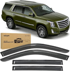 Window Visors Rain Guards for Chevy Tahoe 2015 2016 2017 2018 2019 2020, Outside Mount Window Vent Wind Deflectors Visors Shades for Fresh Air Circulation, Smoke Tinted, 4PCS