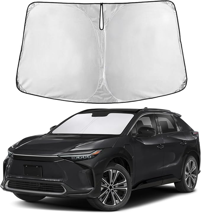 Windshield Sunshade Compatible for Toyota bZ4X 2023 2024 2025, Sun Visor for Front Windshield & Window Sun Shade Cover, UV Heat Blocker & Protector, Car Accessories