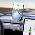 Tesla Phone Mount【Strongest Magnet Power】 Foldable Hidden Tesla Phone Holder Fit for All Phones, Tesla Model 3/Y/Cybertruck Accessories, Tesla Model 3 Model Y for MagSafe Car Mount-Quicksilver