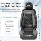 Coverado Car Seat Covers Front Seats, Minimalist Scratch-Resistant Waterproof Faux Leather Full Set with Rear Protectors, Business Daily Driving – GrayBlack
