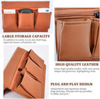 Car Window Armrest Storage Box, Soft Leather Vehicle Side Door Organizer Bag Elbow Rest Cushion with Multiple Pocket, Multifunctional Auto Window Armrest Storage Bag, Universal Fit (Beige)