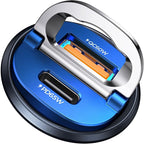 【Upgraded】 125W USB C Car Charger Super Fast Charging for iPhone 16, [PD65W & QC60W][All Metal] Cigarette Lighter Car Charger,Dual Port for iPhone 16 15 Pro iPad Samsung S25 S24 MacBook-Blue