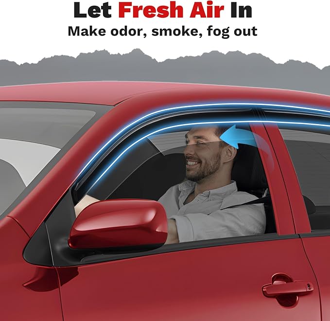 Corolla Rain Guards - Window Visors for Toyota Corolla 2009-2013, Outside-Mount Tape-On Side Window Wind Deflectors for Corolla Accessories, Vent Visors Shades Rainproof 4PCS